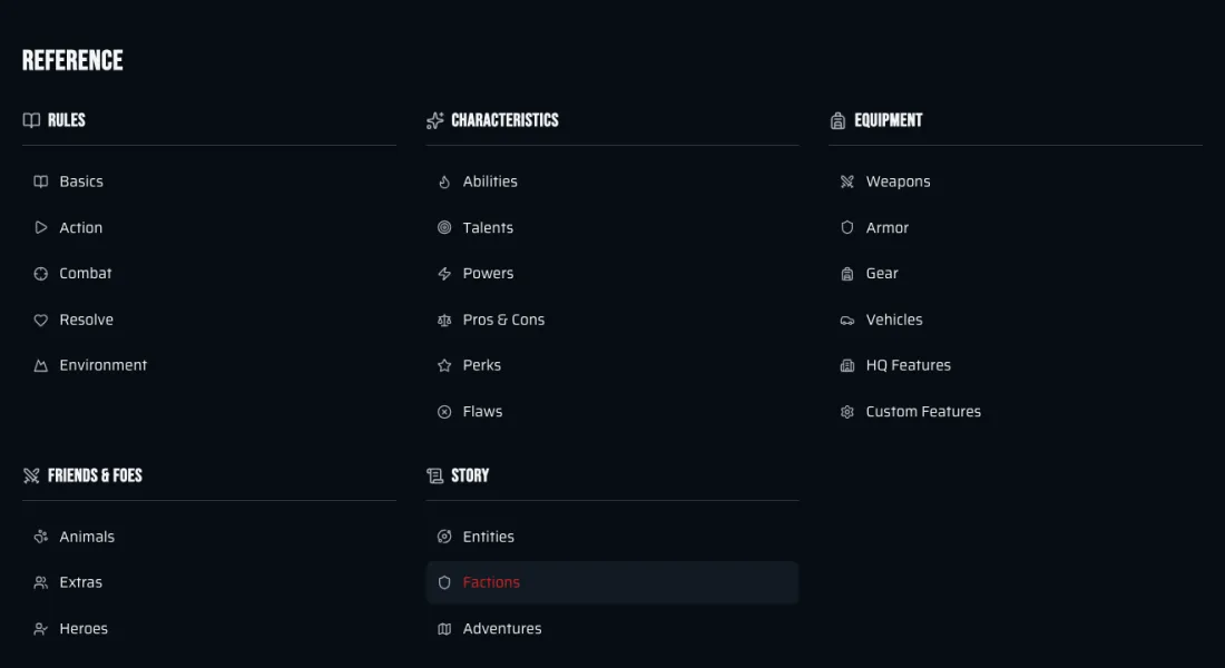 Preview of the Prowlers & Paragons reference inside P&P Ready
